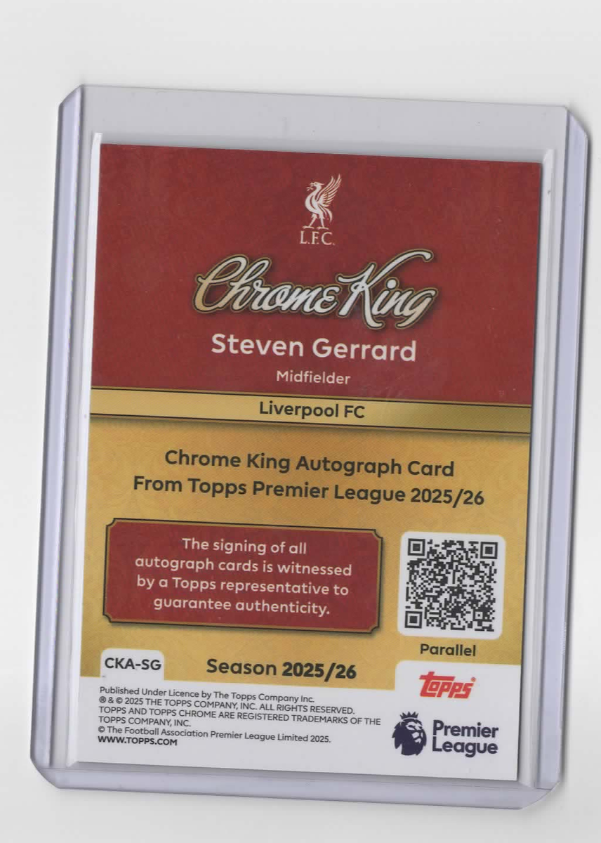 2025 Topps Premier League Debut Edition Steven Gerrard Chrome King