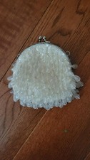 Purse Beaded White/Ivory