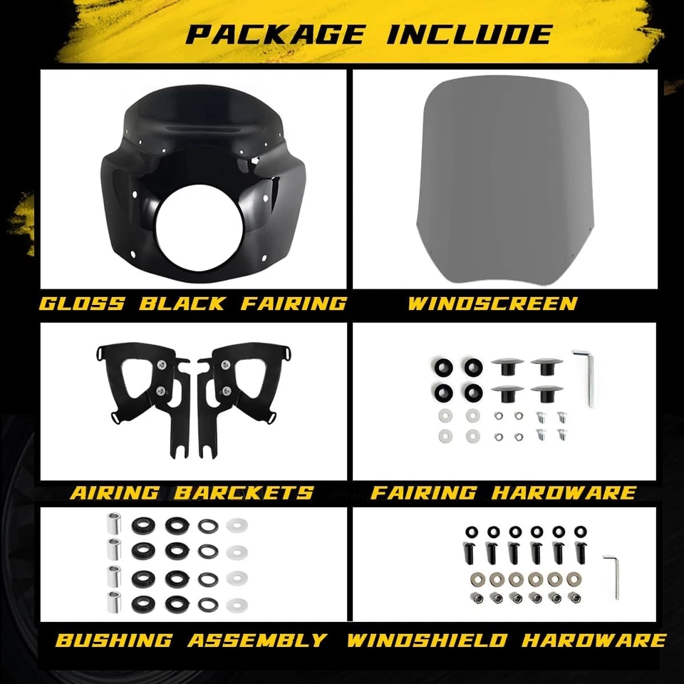 "Carenado Road Warrior con parabrisas de humo de 11"" para Harley Touring Road King FLHR EE. UU. Foto 3 de 4