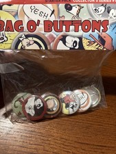 VINTAGE 2005 MUTTS BAG O BUTTONS SET COLLECTOR&rsquo;S SERIES 1 - Yesh Cartoons Pins
