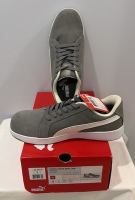 PUMA Grey Suede 640035 Safety Mens Iconic Suede Composite Toe SZ 9 SD Work Shoe