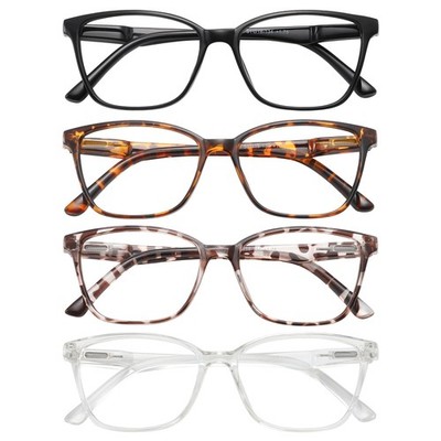 4 Pack Blue Light Blocking Reading Glasses,Square Cat Eye Readers for Women M...