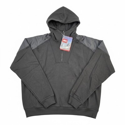 Men's Medium Helly Hansen Adore Hoodie Black 1/2 Zip Pullover Sweatshirt NWT