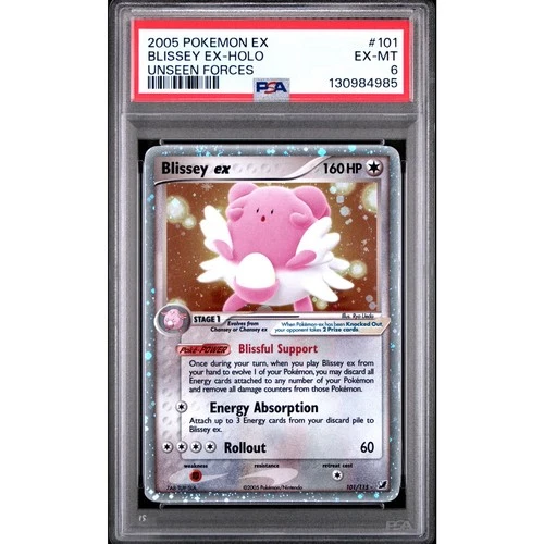 PSA 6 EX-MT Blissey EX 101/115 Pokémon 2003 EX Unseen Forces Holo Rare Graded