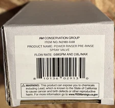 Niagara Conservation Power Rinser Pre-Rinse Spray Valve N2180-0.68