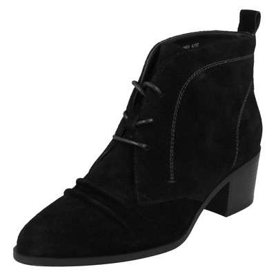Ladies Leather Collection Suede Lace Up Ankle Boots