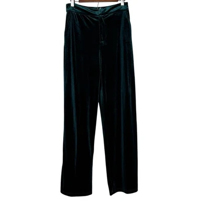 Pantalones Forever 21 Terciopelo Pierna Ancha Tiro Alto Capricho Verde Esmeralda Talla M - Imagen 1 de 4