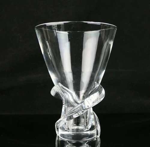 Steuben SPIRAL #8058 Glass 6 1/2" Glass Vase By Donald Pollard c. 1955  GREAT!