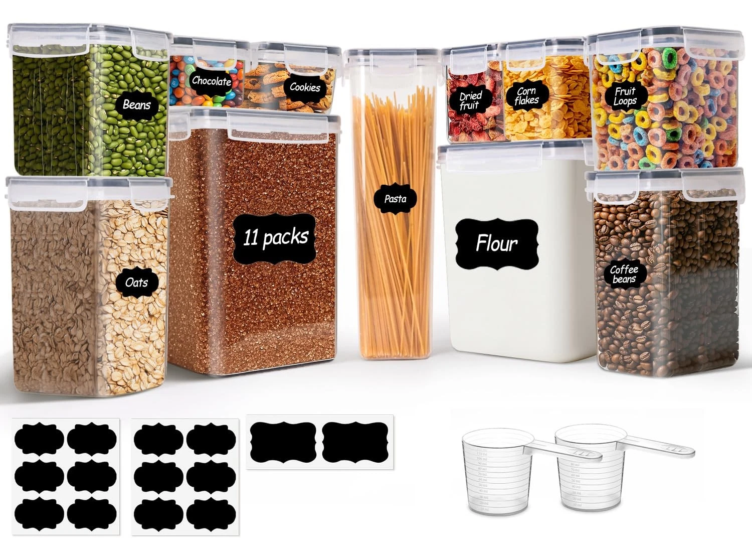 Airtight Food Storage Containers with Lids, 11 Pcs Canisters Sets for the Kit...