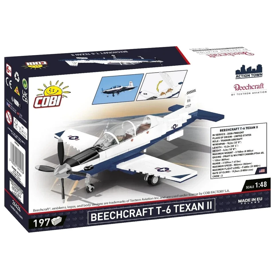 NEW Cobi Blocks USAF T-6 Texan II 192pc Creative Building Block Set - Image 2 of 4