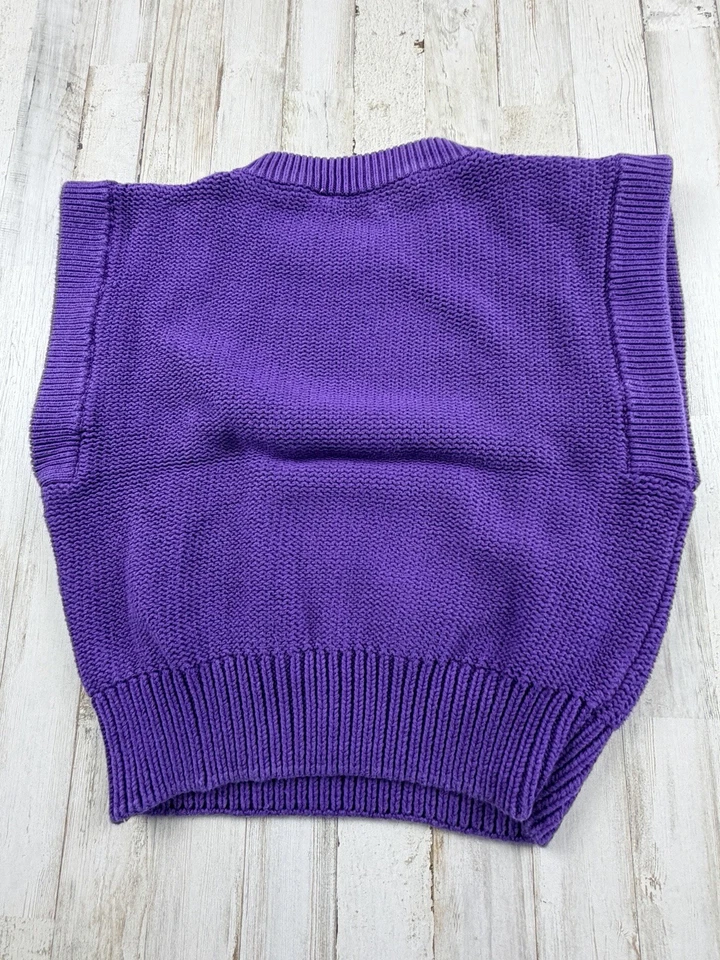 Suéter Liz Claiborne Para Mujer Tejido con Cable Cuello Barco Púrpura Pequeño Precioso Envío Rápido Foto 3 de 3