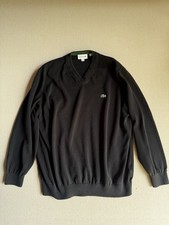 Lacoste Men  s Blue Long Sleeve Crew Neck Embroidered Logo Preppy Sweater, XL