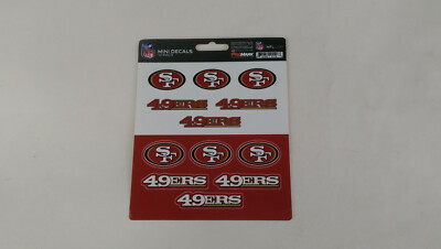 Niners Vinyl New Made In USA NFL 12 Mini Vinyl Decal Sticker San Francisco 49ers SF ...