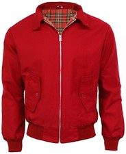 Men’s Classic Blouson Jacket Retro Mod Style Zip Front Tartan Lined Casual Coat
