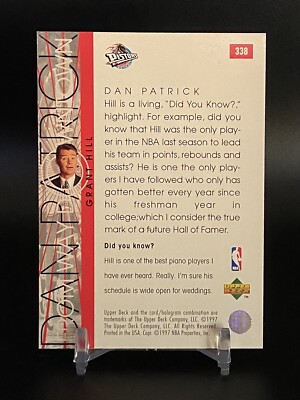1996-97 Upper Deck From Way Downtown #338 Grant Hill NBA HOF w