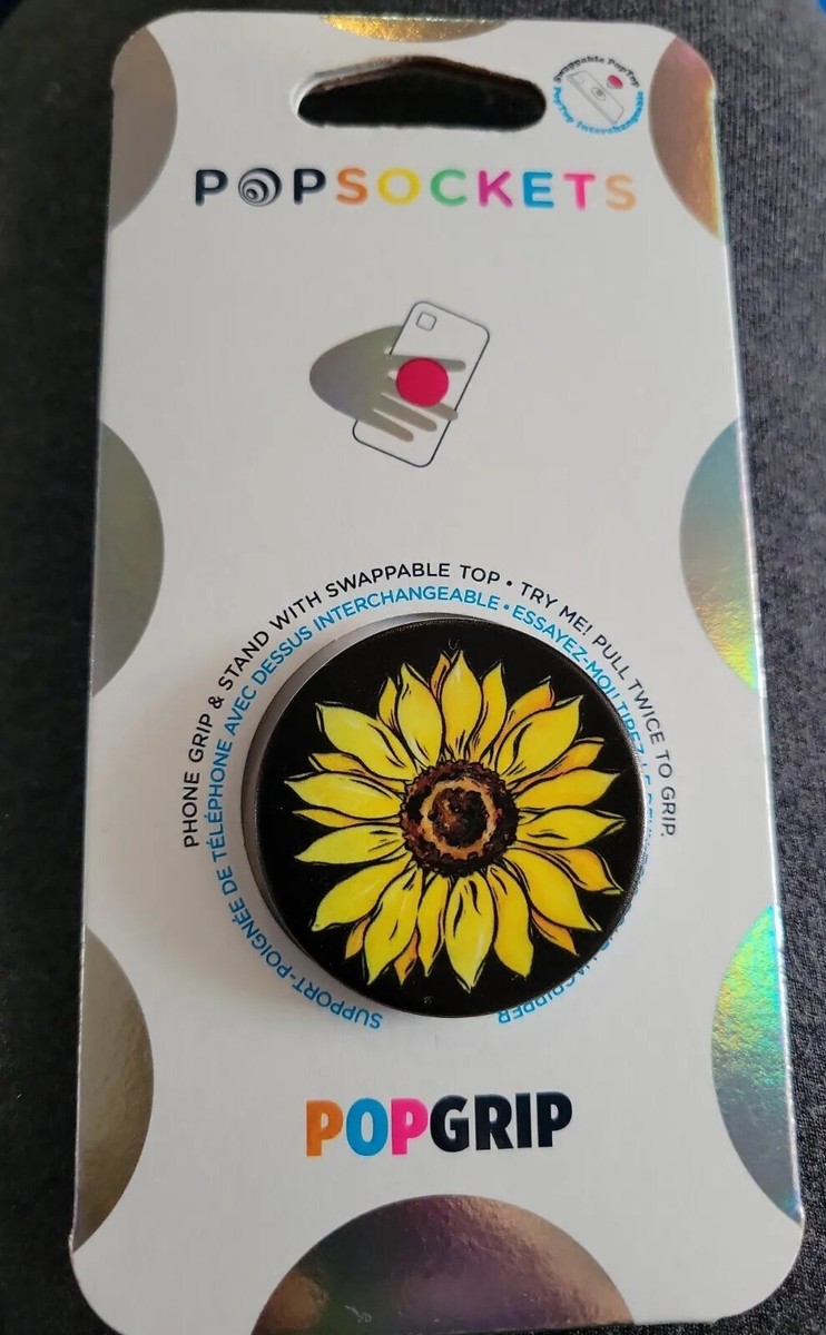 PopSockets Sunflower Flower Sunnyside Black Phone Holder Grip