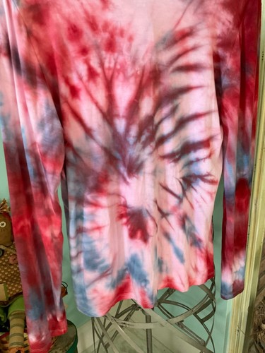 Tie Dye Artisan Long Sleeve L Patriotic Fireworks Shirt - Picture 6 of 11