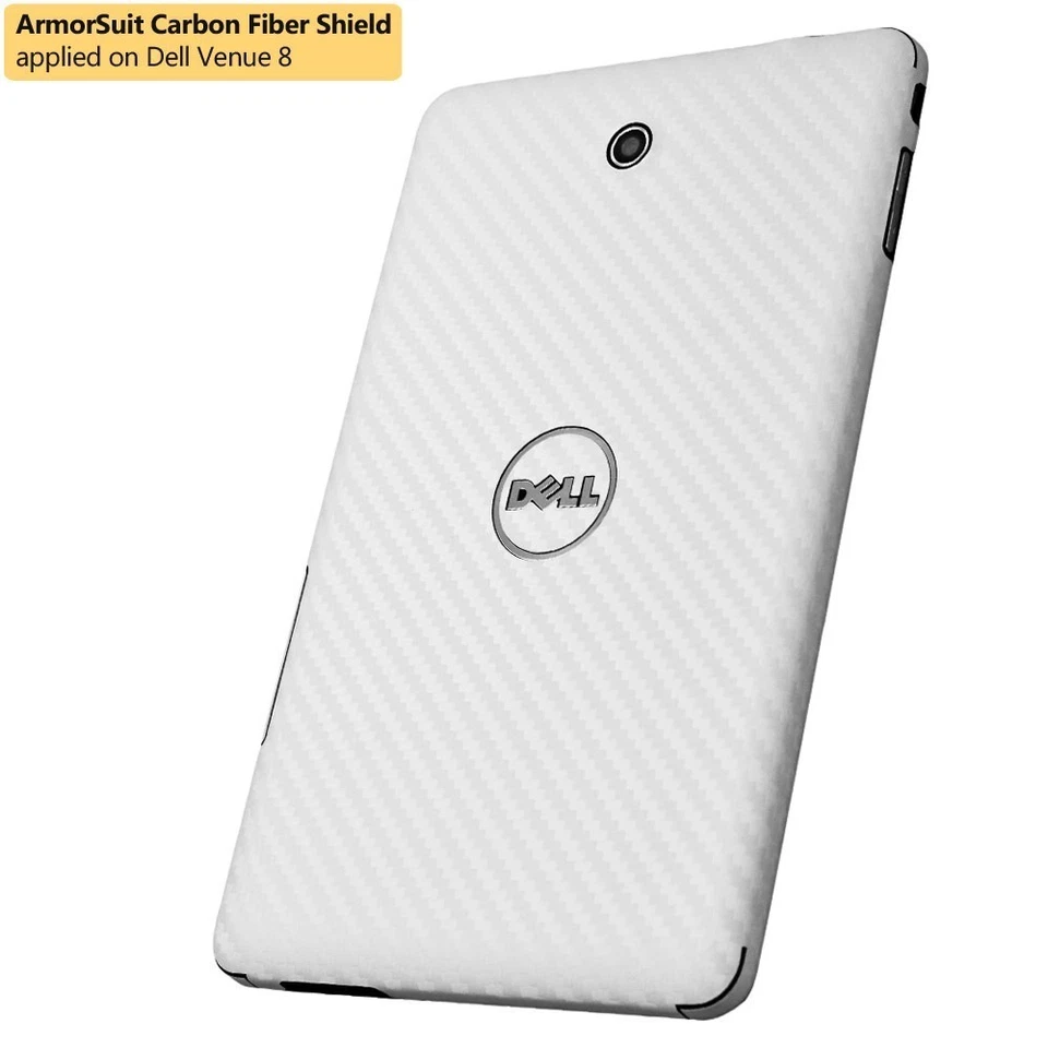 ArmorSuit MilitaryShield Dell Venue 8 Screen Protector + White Carbon Fiber Skin - Image 3 of 4