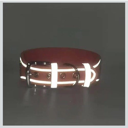 Rhinestone Dog Collar Comfortable Reflective,Adjustable (S fit Neck 12-15", Red) - Picture 4 of 5
