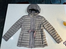 Moncler Big Kids Girls Grey Jacket w/ Detachable Hood Size 1/Small age 12-14