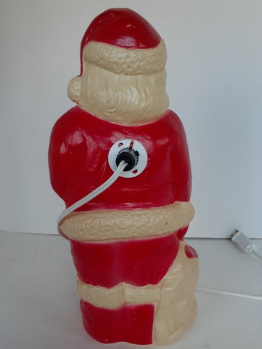 Vintage 1960's Union Products 13" Blow Mold Lighted Plastic Santa Claus - 第 6/8 張圖片