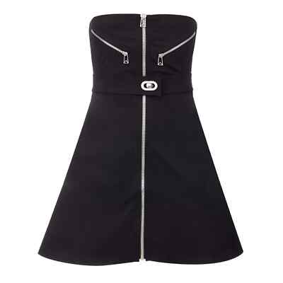 NWT Bottega Veneta Strapless Belted Zip Front Nylon Mini