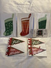 Lot of 7 Peel  Stick Vinyl Stocking Stickers 4 Name Tags Christmas New Sealed 