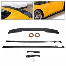 For 05-13 Corvette C6 Zr1 Style Carbon Color Rear Trunk Wing Spoiler Side Skirts