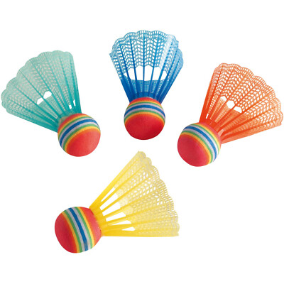 HUDORA 4 Ersatzbälle für Federballset Kids Fun Badmintonbälle Set, Federbälle