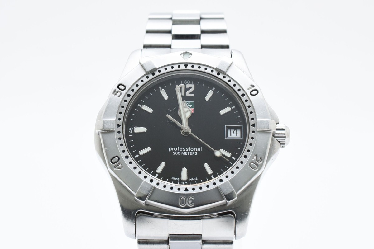 Tag Heuer 2000 WK1113-0 Professional 200m Quartz Mens Watch Black
