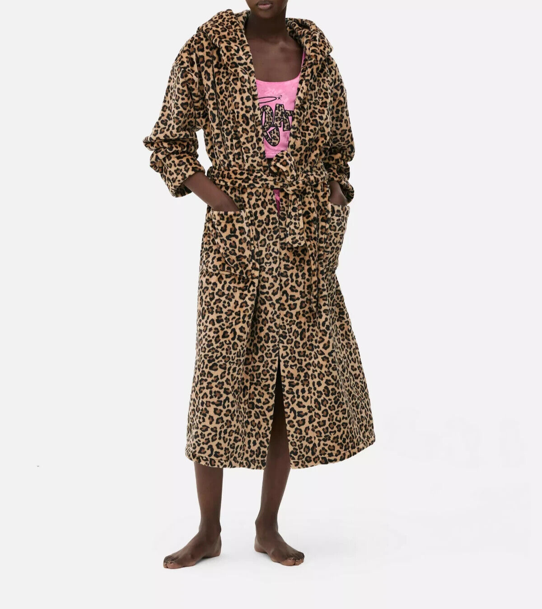 Bratz Primark Leopard Print Dressing Gown Hooded Tie Waist Soft Cosy Animal  | eBay