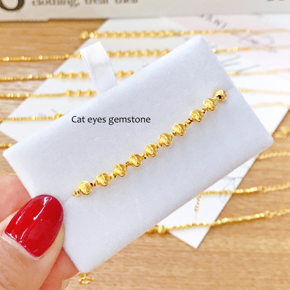 18k Real Gold Eye's Cat Stone Bracelet AU750 Fashion Women