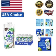 Pressed Organic Coconut Water - Refreshing Taste, Nutrient-Rich, 16.9oz Bottles