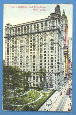 NEW YORK, TRINITY BUILDING AND BROADWAY NEW YORK CITY VINTAGE PC. USED 2119