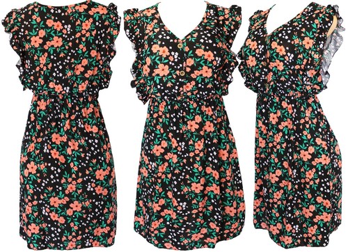 Dolman Floral Summer Batwing Sleeves Causal Dress - Picture 2 of 5
