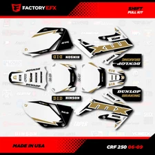 White & Gold Shift Racing Graphics kit fits Honda Crf250 06-09 Crf 250 Decals