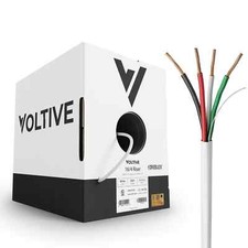 Voltive 16/4 Speaker Wire OFC 500ft 16 AWG Riser 4 Conductors CL3R White