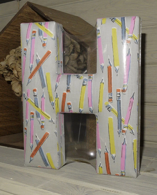 Mamas Papas GIRLS MADE WITH LOVE 3D FABRIC WALL HANGING LETTER H NEW