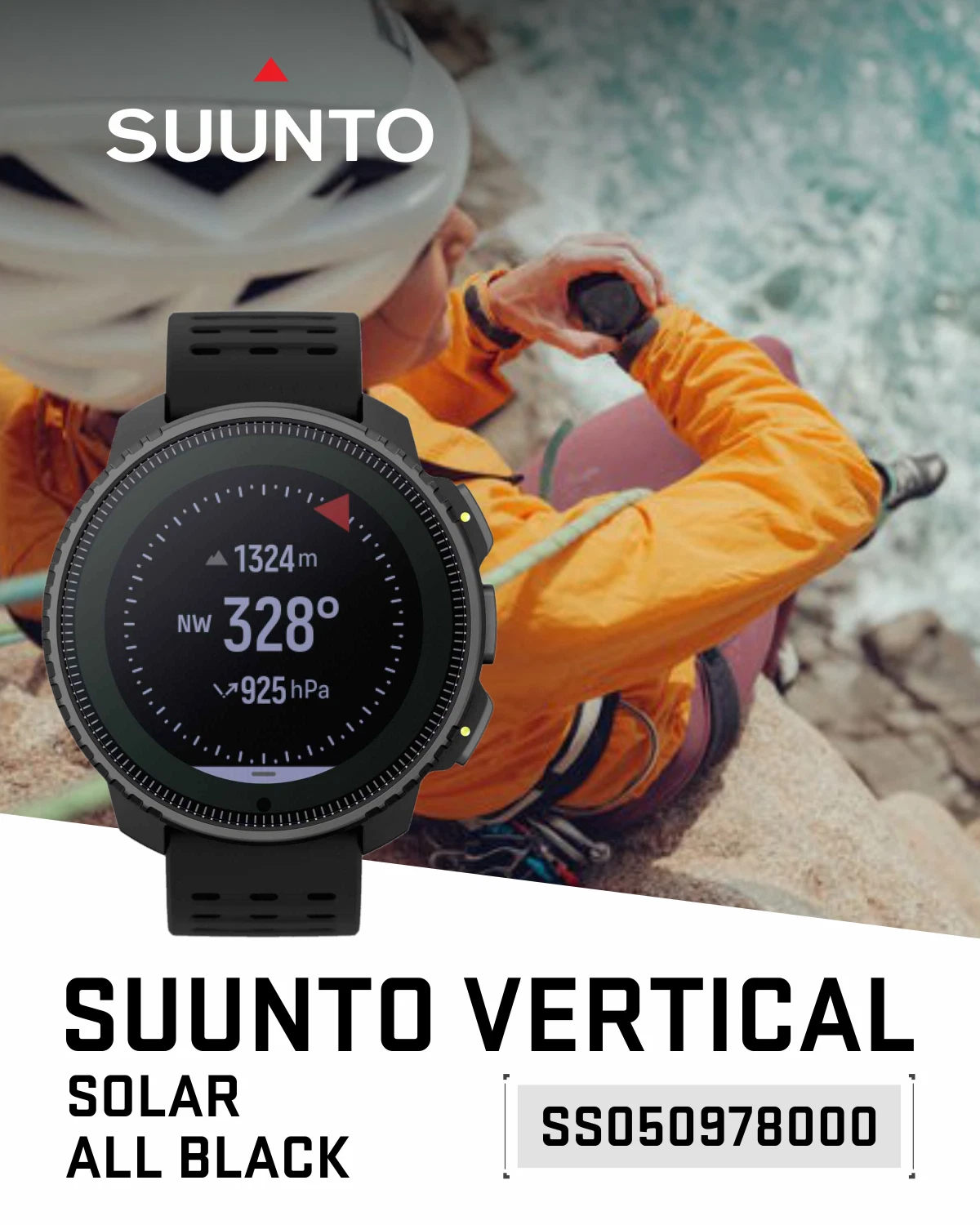 SUUNTO Vertical Adventure GPS Solar Steel Watch All Black Offline