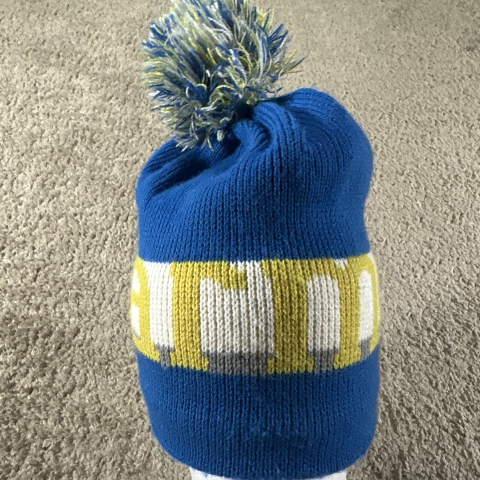 Gorro Marmot para Hombres Azul Amarillo Talla Única Spellout Pom Exterior Nieve SP2014 Foto 3 de 4