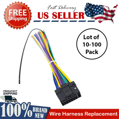 Wholesale Lot of 10-100 PC Wire Harness Replacement for ALPINE Car Radio 16-Pin