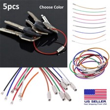 5x Stainless Steel Vinyl Coated Braided Wire Cable Keychain Key Ring Loop 6"