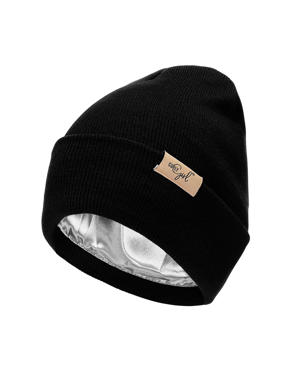 Satin Lined Beanie for Women Women's Winter Hats Satin Lined Reduces Frizz 