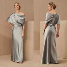 Elegant Mother Of The Bride Dresses Satin Floor Length Mother Wedding Guest