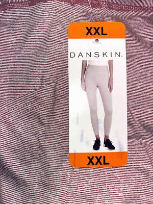 Danskin Women's Active High Waist Space Dye Leggings (Dusty Rose, XXL) NWT