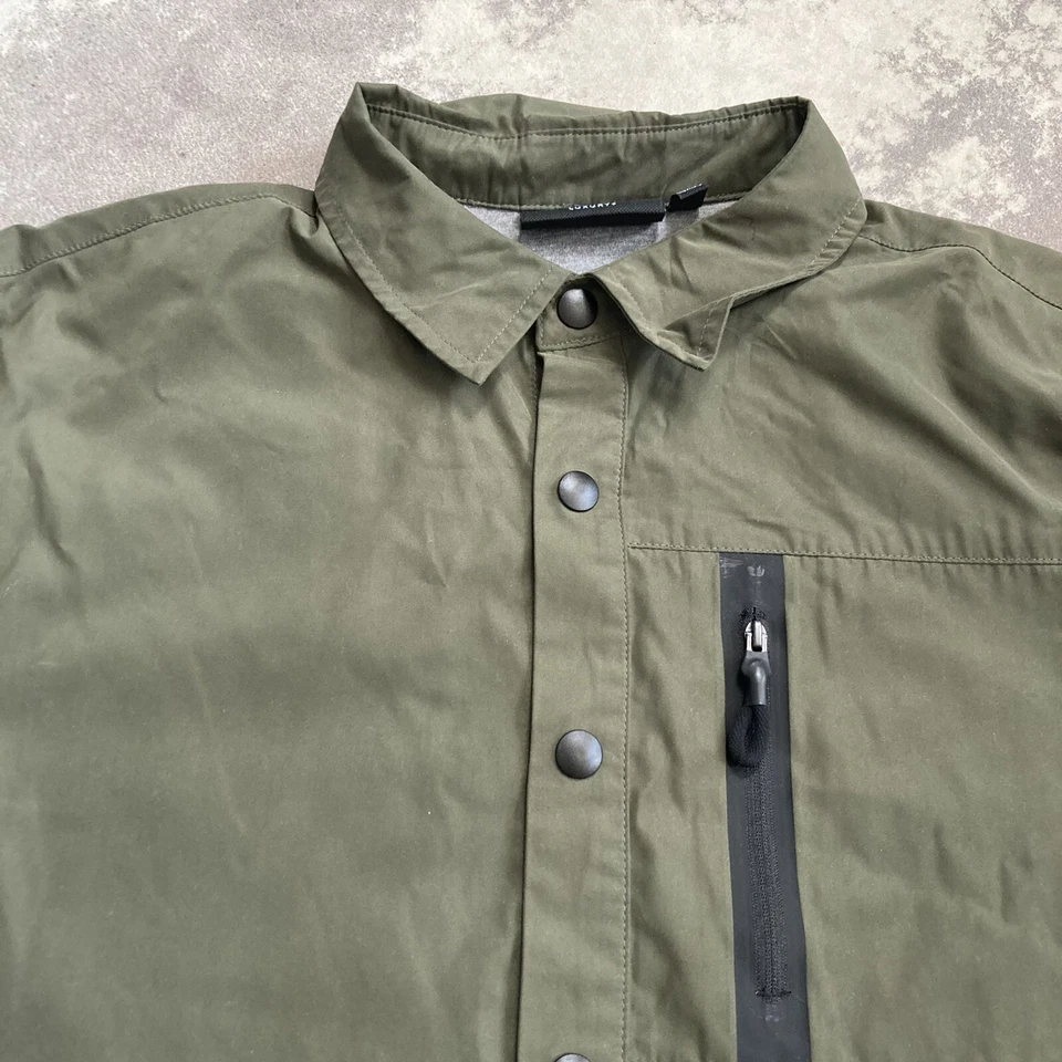 Marc Anthony Shirt Mens Medium Olive Green Pockets Snap Closure Casual - Image 2 of 4