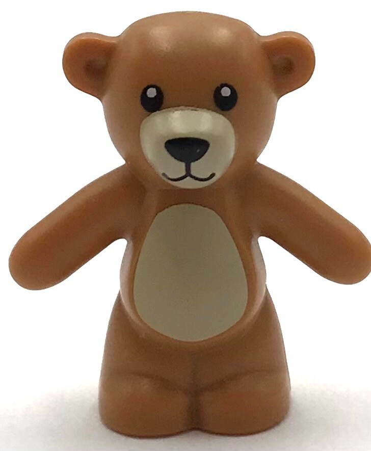Lego New Medium Nougat Teddy Bear w/ Black Eyes Nose and Mouth Tan