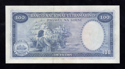 F.C. GUINEA PORTUGUESA , 100 ESCUDOS 1971 , S/C ( UNC ) , P.45a . - Picture 2 of 2