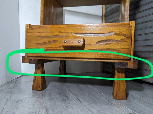 Vintage Rustic Country Ranch Oak Style 2-Tier Step End Table Nightstand B - Picture 6 of 23