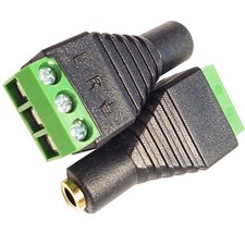3.5mm 3 Pole Female TRS Stereo Audio Video 1/8" Jack to 3 Screw Solderless Te...
